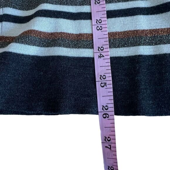 Brunello Cucinelli Wool Cashmere Metallic Stripe V-Neck Cardigan Small - Picture 8 of 12